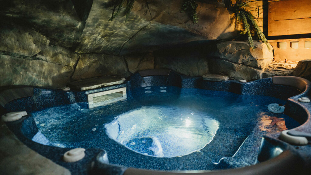 Mosaïque bleue du jacuzzi