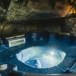 Mosaïque bleue du jacuzzi